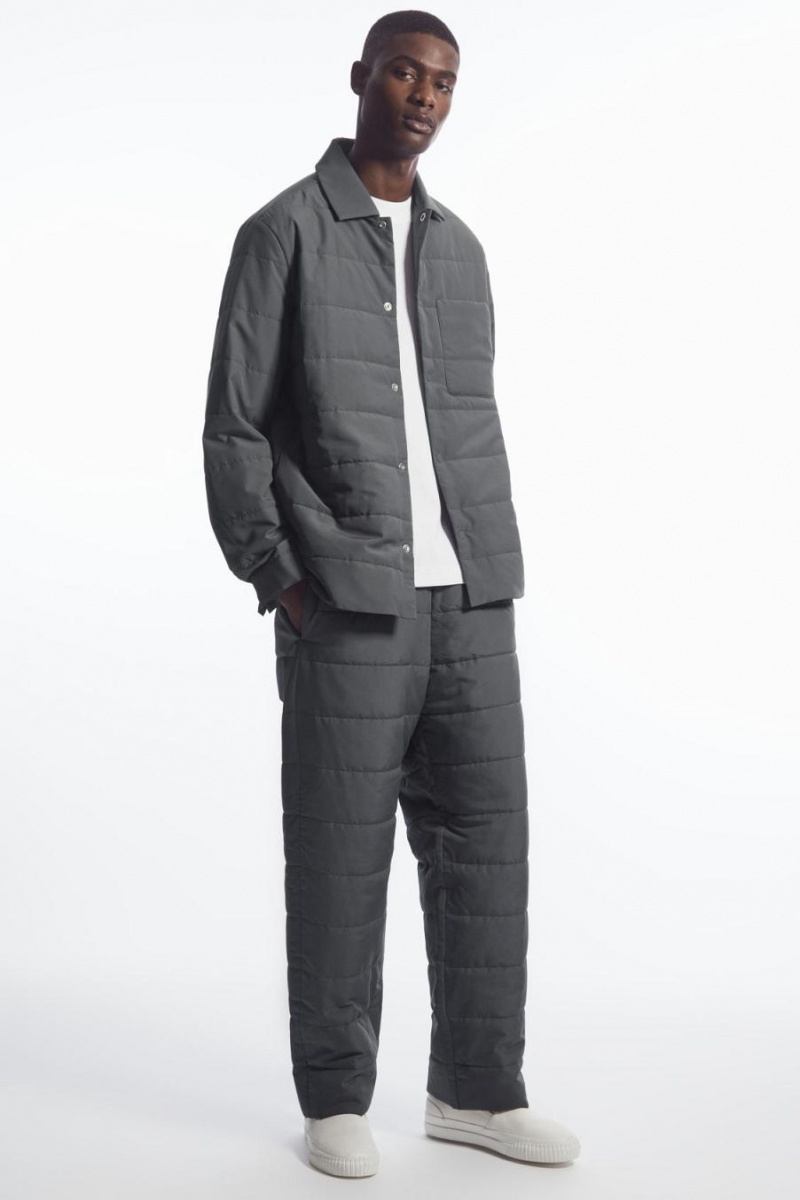 COS Steppelt Párnázott Overshirt Ing Férfi Sötétszürke | FCN-782401