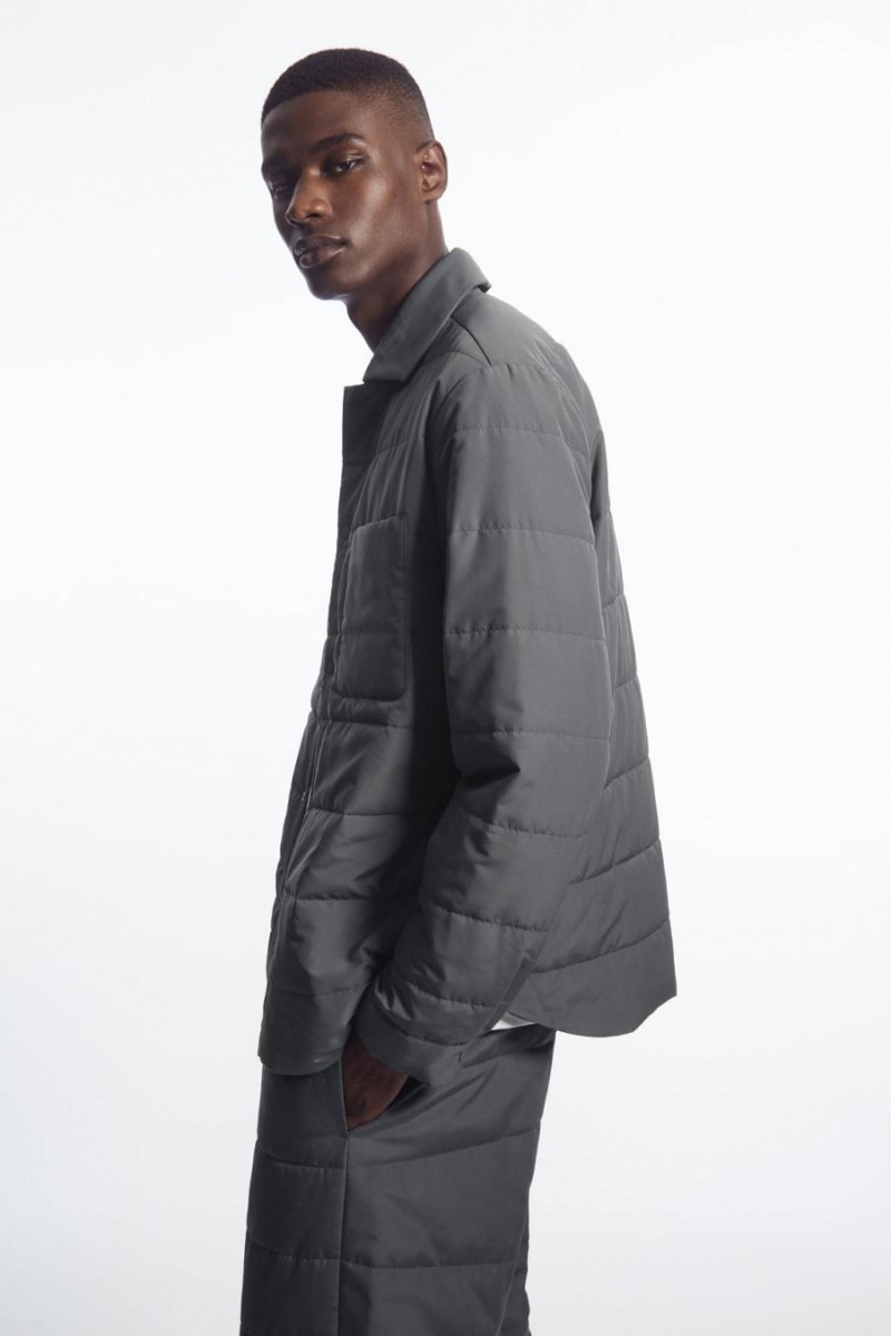 COS Steppelt Párnázott Overshirt Ing Férfi Sötétszürke | FCN-782401