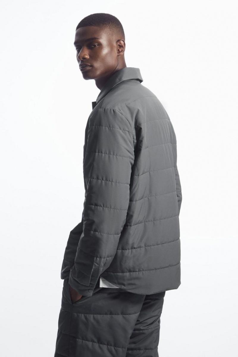 COS Steppelt Párnázott Overshirt Ing Férfi Sötétszürke | FCN-782401