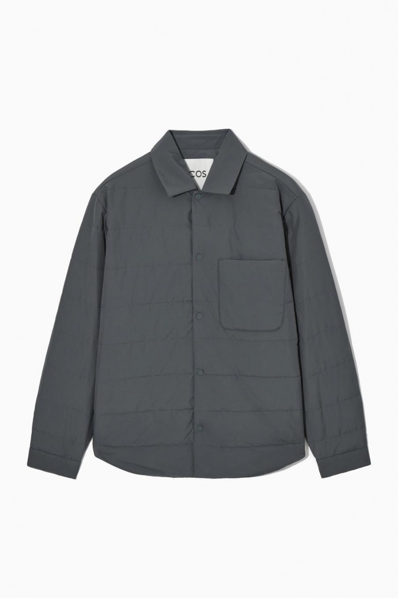 COS Steppelt Párnázott Overshirt Ing Férfi Sötétszürke | FCN-782401