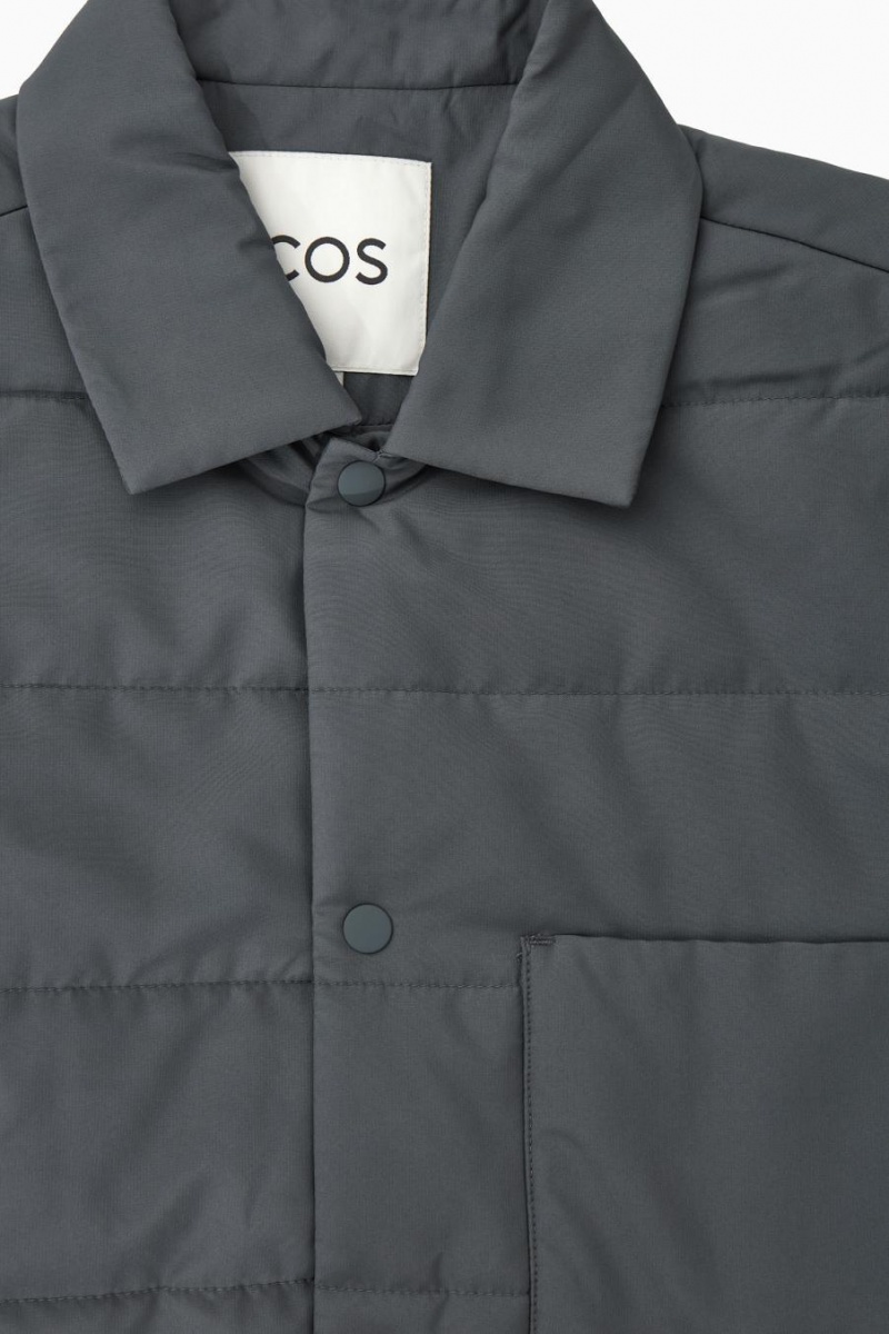 COS Steppelt Párnázott Overshirt Ing Férfi Sötétszürke | FCN-782401