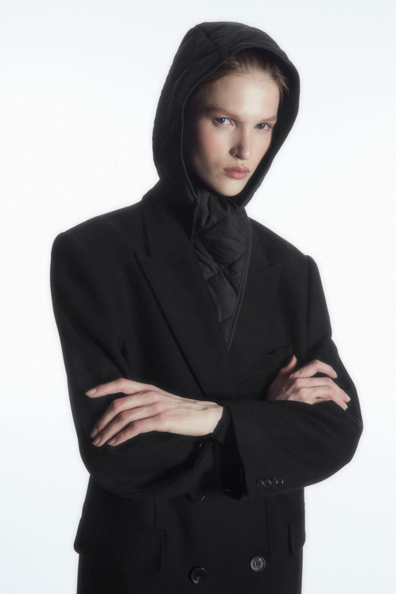 COS Steppelt Tie-front Capes Női Fekete | LRB-347019