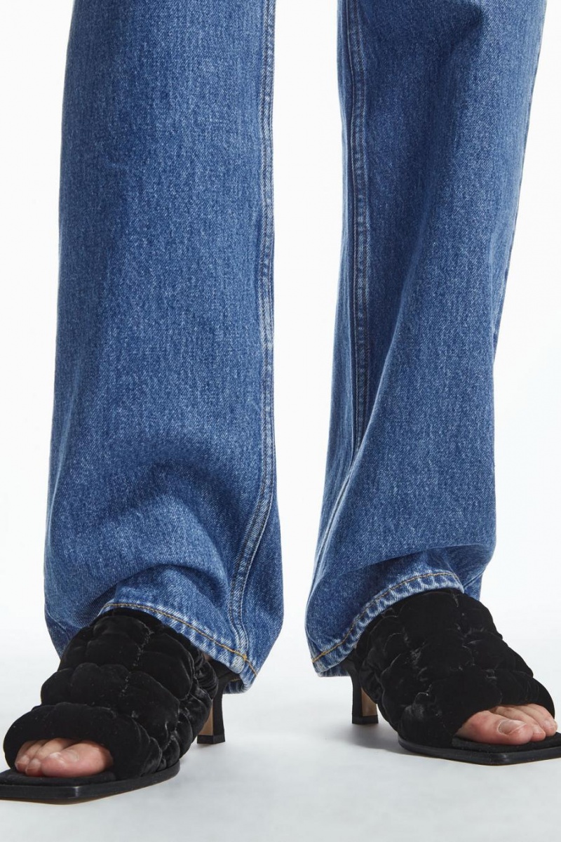 COS Steppelt Velvet Mules Női Fekete | ZJW-283095