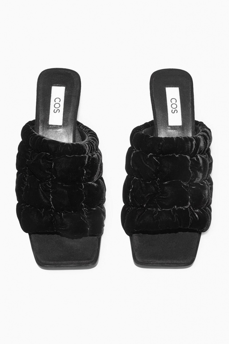 COS Steppelt Velvet Mules Női Fekete | ZJW-283095