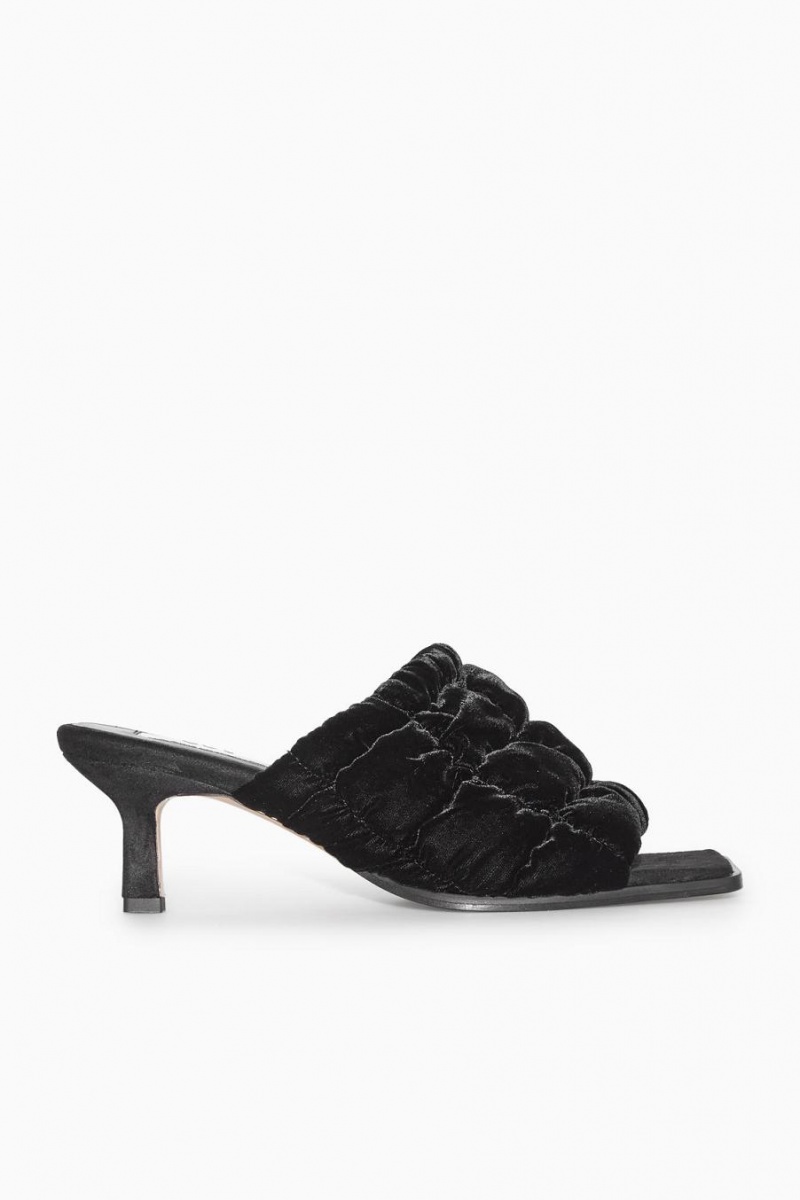 COS Steppelt Velvet Mules Női Fekete | ZJW-283095
