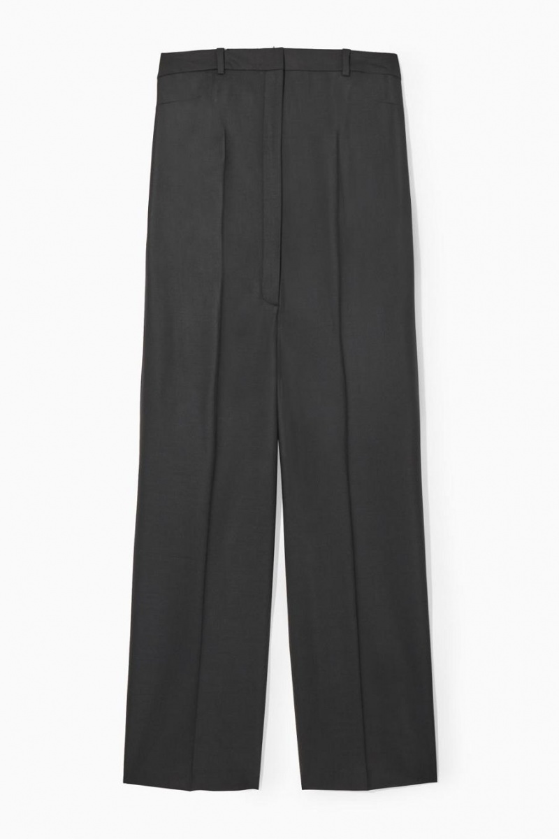 COS Strapless Gyapjú Tailored Jumpsuit Női Fekete | TXD-694837