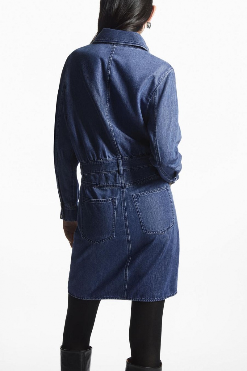 COS Structured Denim Shirt Ruha Női Kék | TYZ-954081