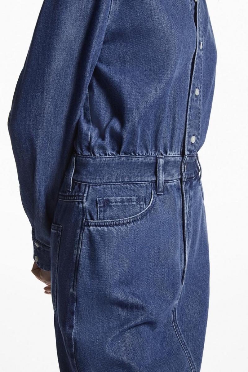 COS Structured Denim Shirt Ruha Női Kék | TYZ-954081