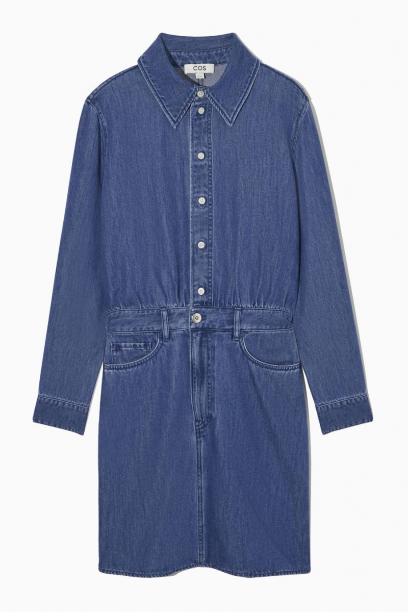 COS Structured Denim Shirt Ruha Női Kék | TYZ-954081