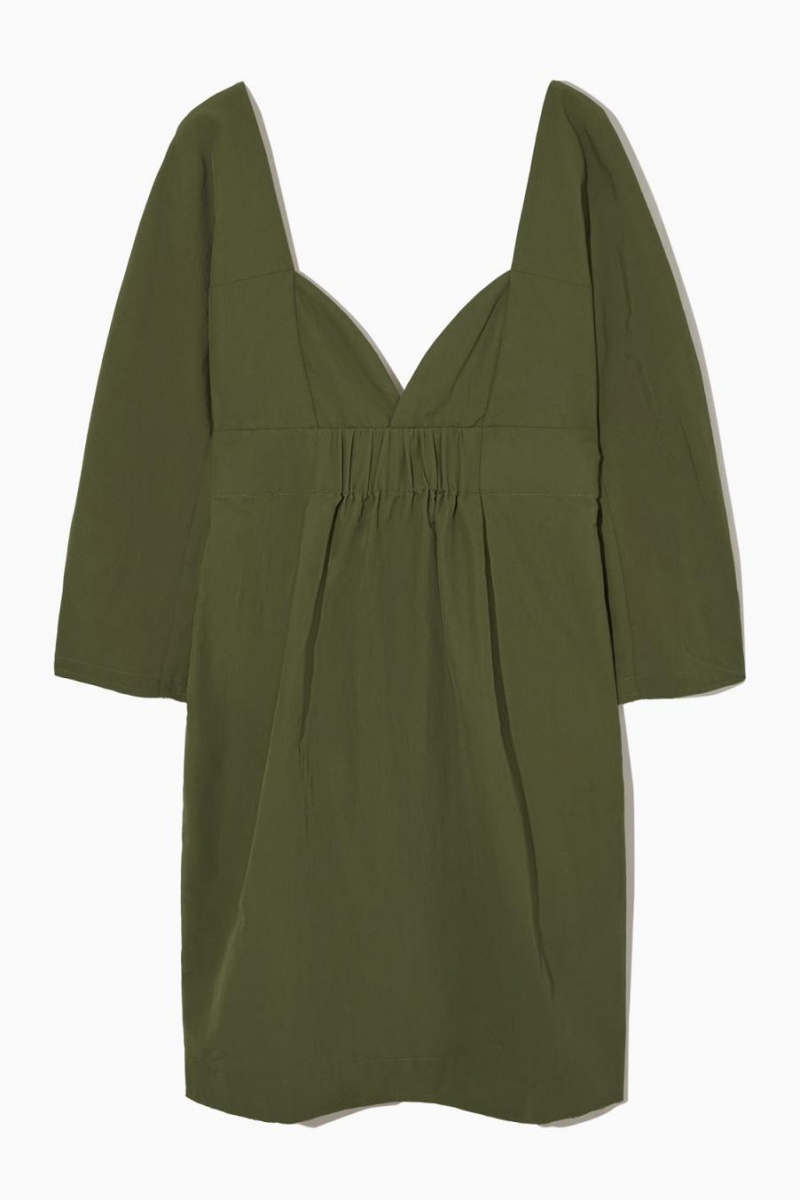 COS Sweetheart-neckline Ruha Női Khaki | IZB-059862