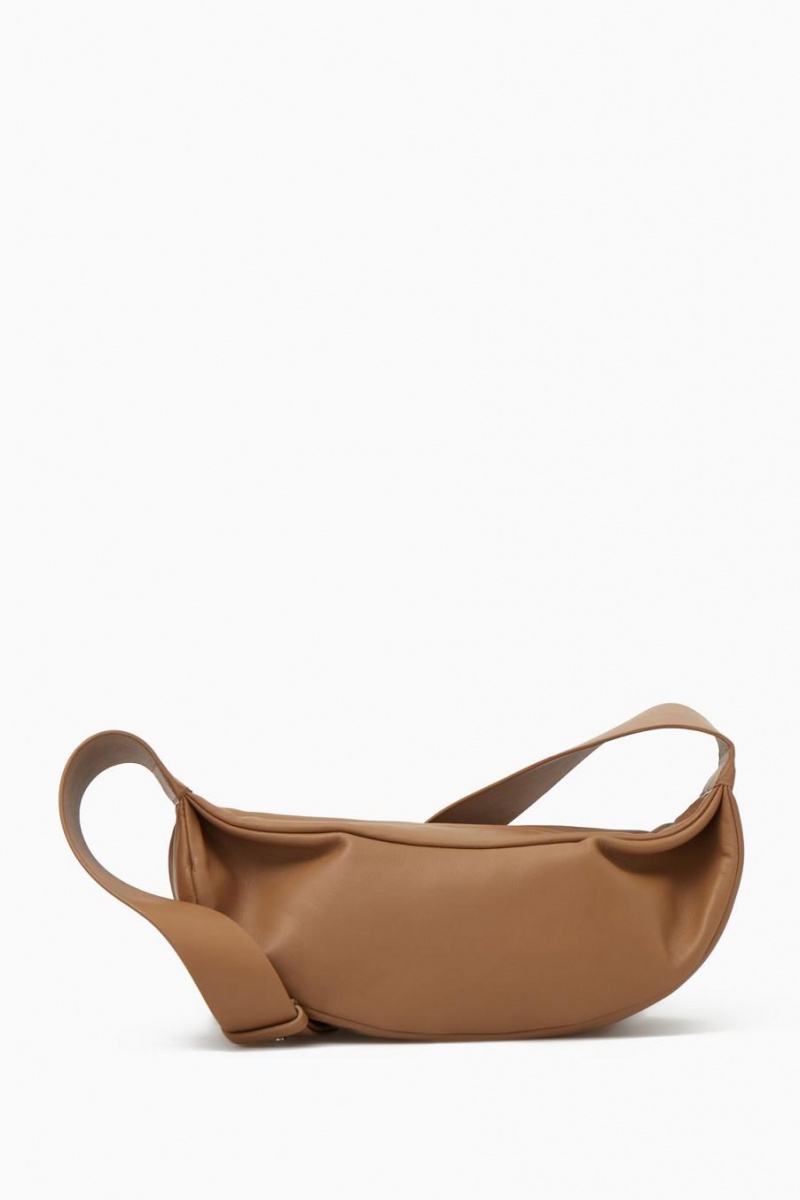 COS Swing - Bőr Crossbody Táska Női Bézs | DPO-890175