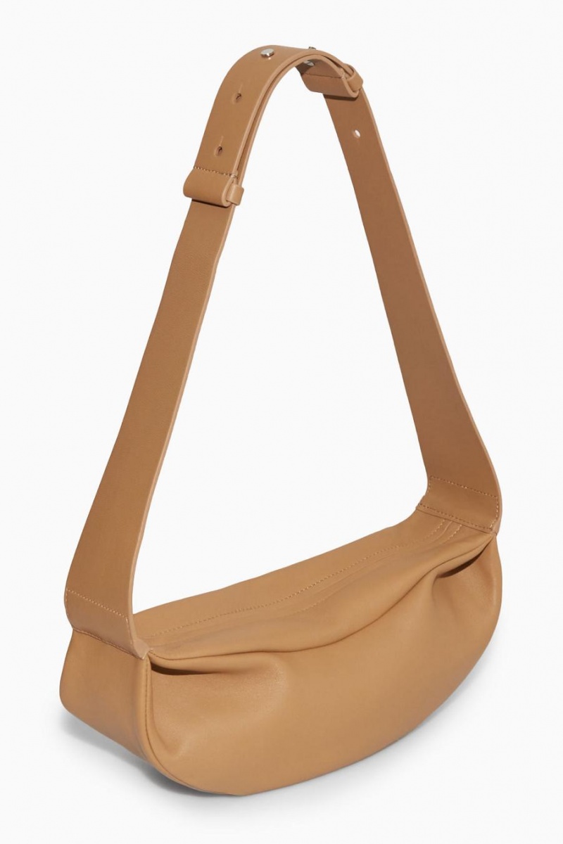 COS Swing - Bőr Crossbody Táska Női Bézs | DPO-890175