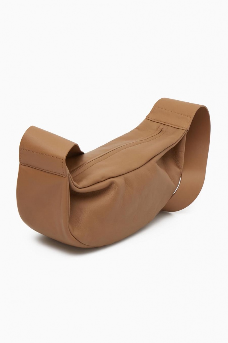 COS Swing - Bőr Crossbody Táska Női Bézs | DPO-890175