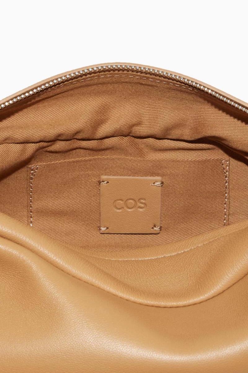 COS Swing - Bőr Crossbody Táska Női Bézs | DPO-890175