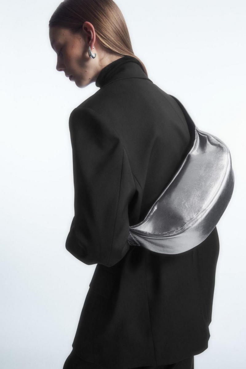 COS Swing - Bőr Crossbody Táska Női Titán | CVF-970561