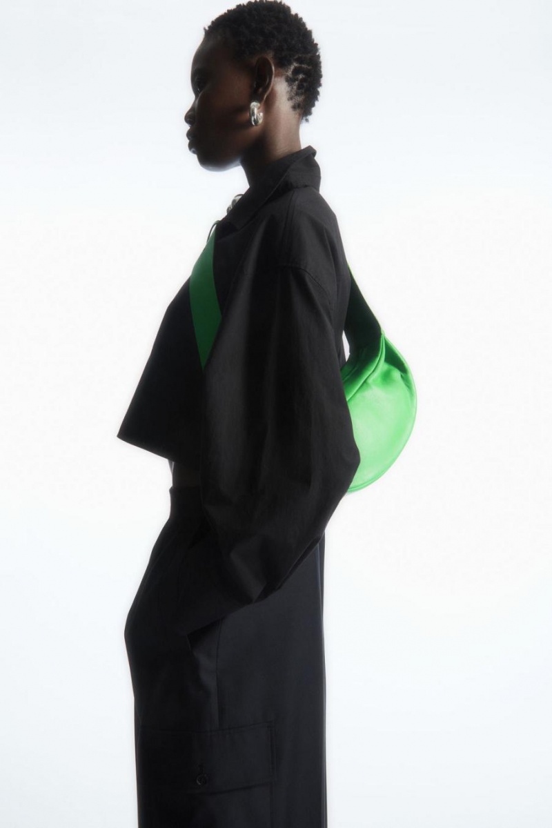 COS Swing - Bőr Crossbody Táska Női Zöld | IXD-329061