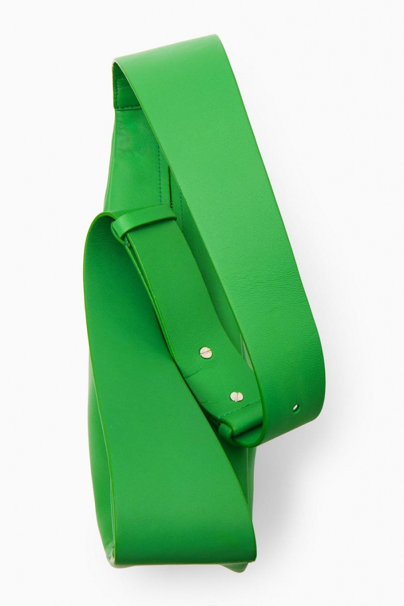 COS Swing - Bőr Crossbody Táska Női Zöld | IXD-329061