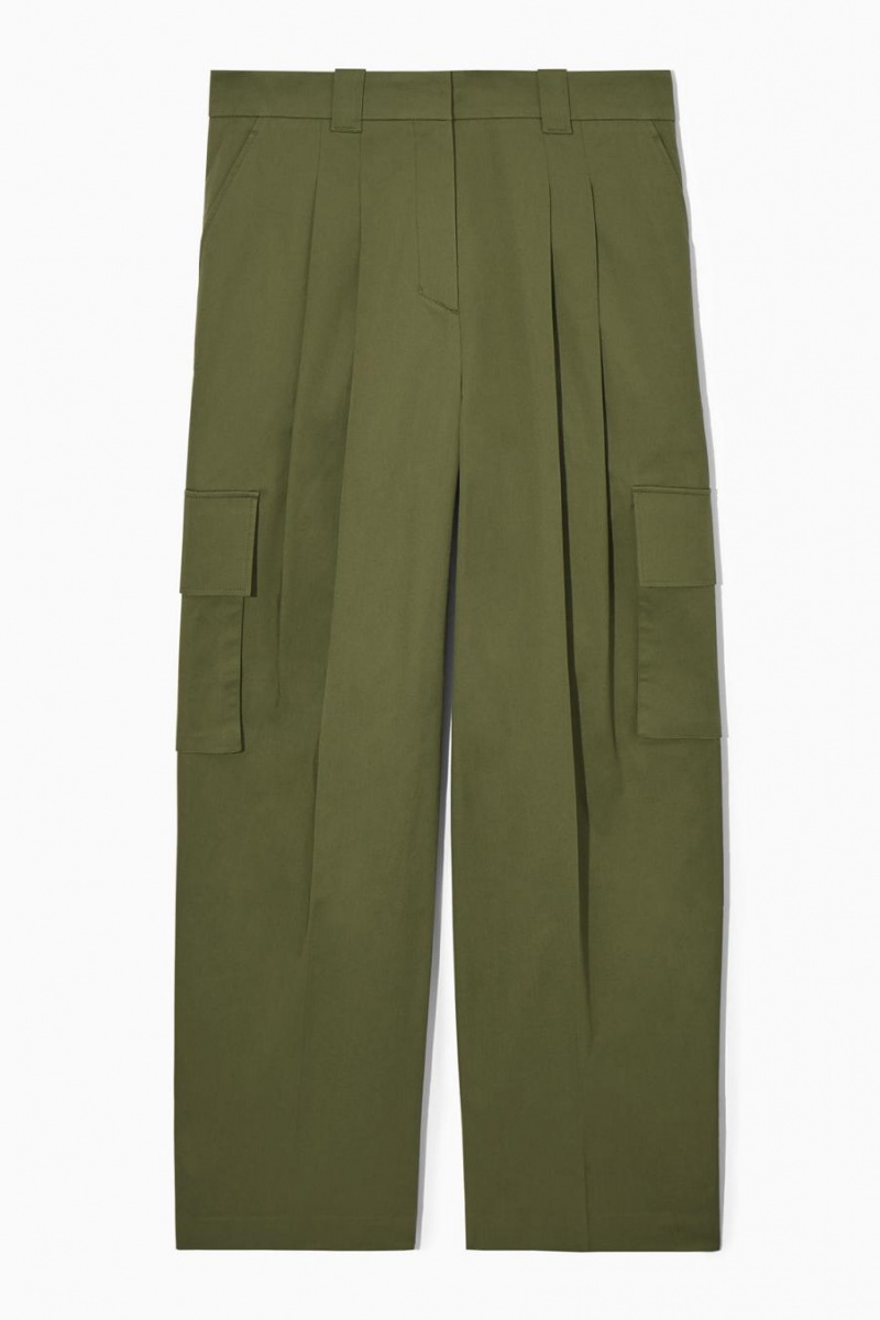 COS Széles Cipő-leg Cargo Nadrág Női Khaki | ZPU-136089