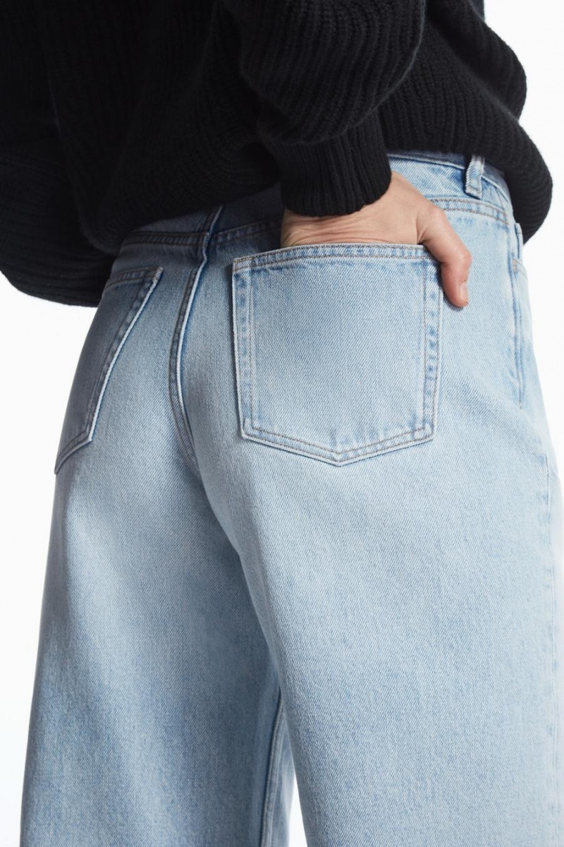 COS Széles Cipő-leg High-rise Ankle-length Farmernadrág Női Kék | MEB-136429