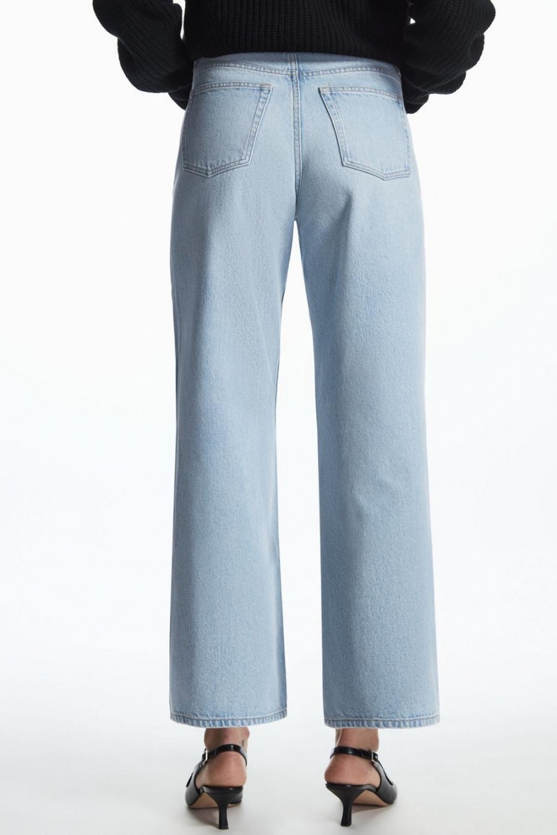 COS Széles Cipő-leg High-rise Ankle-length Farmernadrág Női Kék | MEB-136429