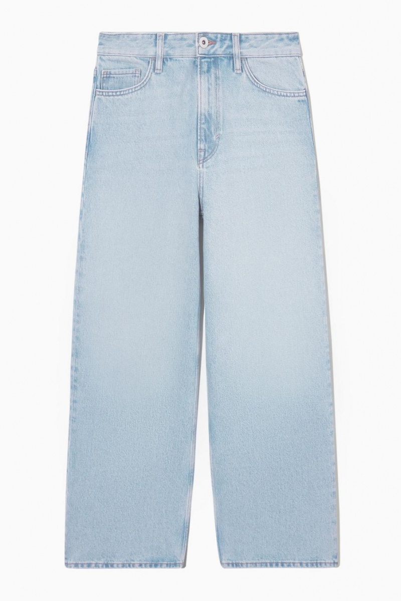 COS Széles Cipő-leg High-rise Ankle-length Farmernadrág Női Kék | MEB-136429