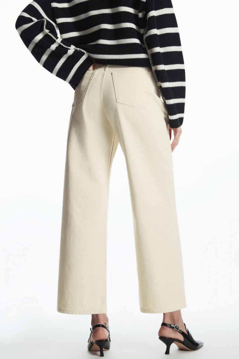 COS Széles Cipő-leg High-rise Ankle-length Farmernadrág Női Fehér | GCU-597104