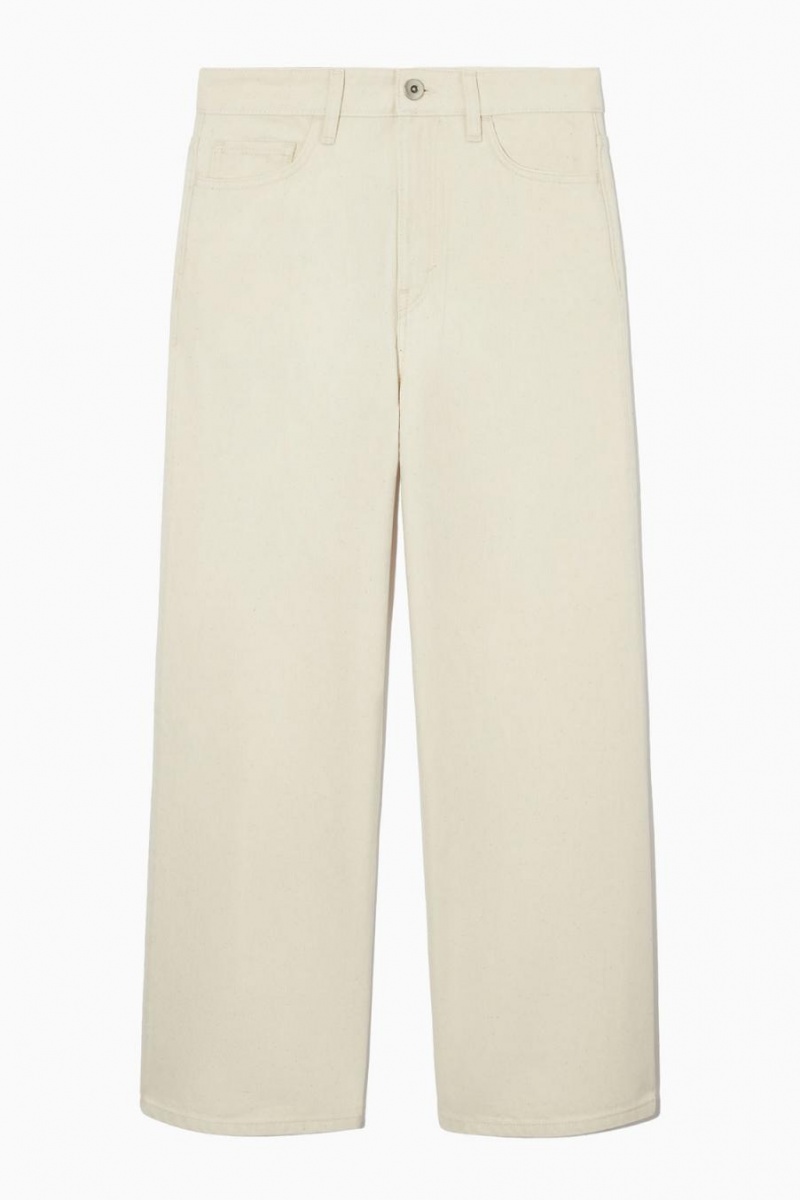 COS Széles Cipő-leg High-rise Ankle-length Farmernadrág Női Fehér | GCU-597104