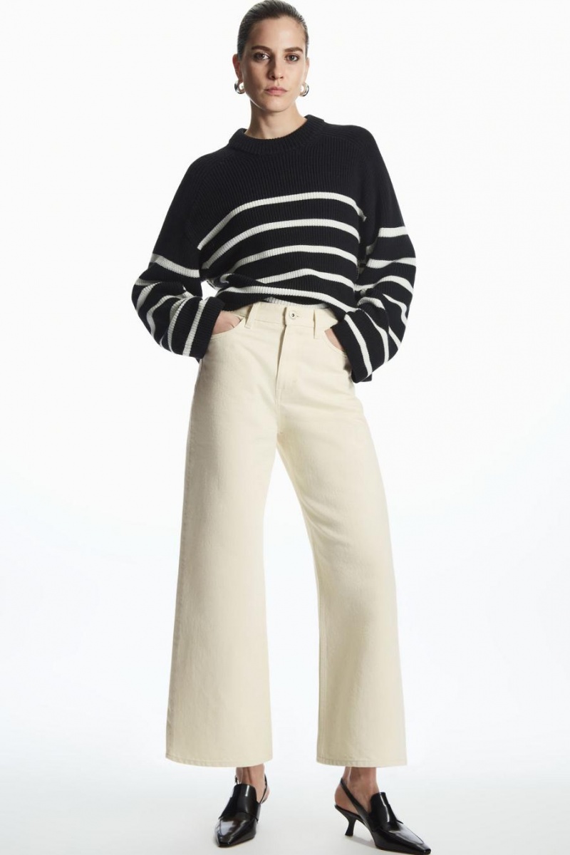 COS Széles Cipő-leg High-rise Ankle-length Farmernadrág Női Fehér | GCU-597104