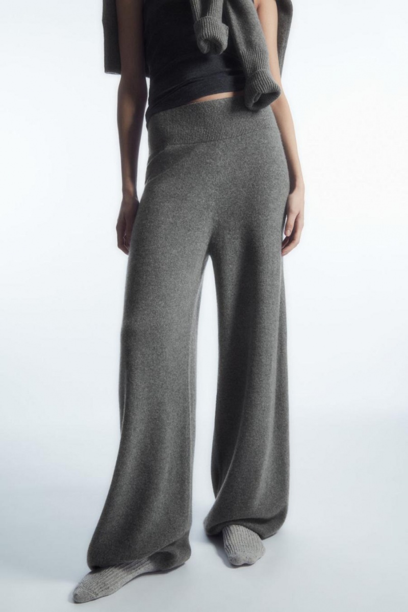 COS Széles Cipő-leg Pure Cashmere Nadrág Női Szürke | LQD-753012