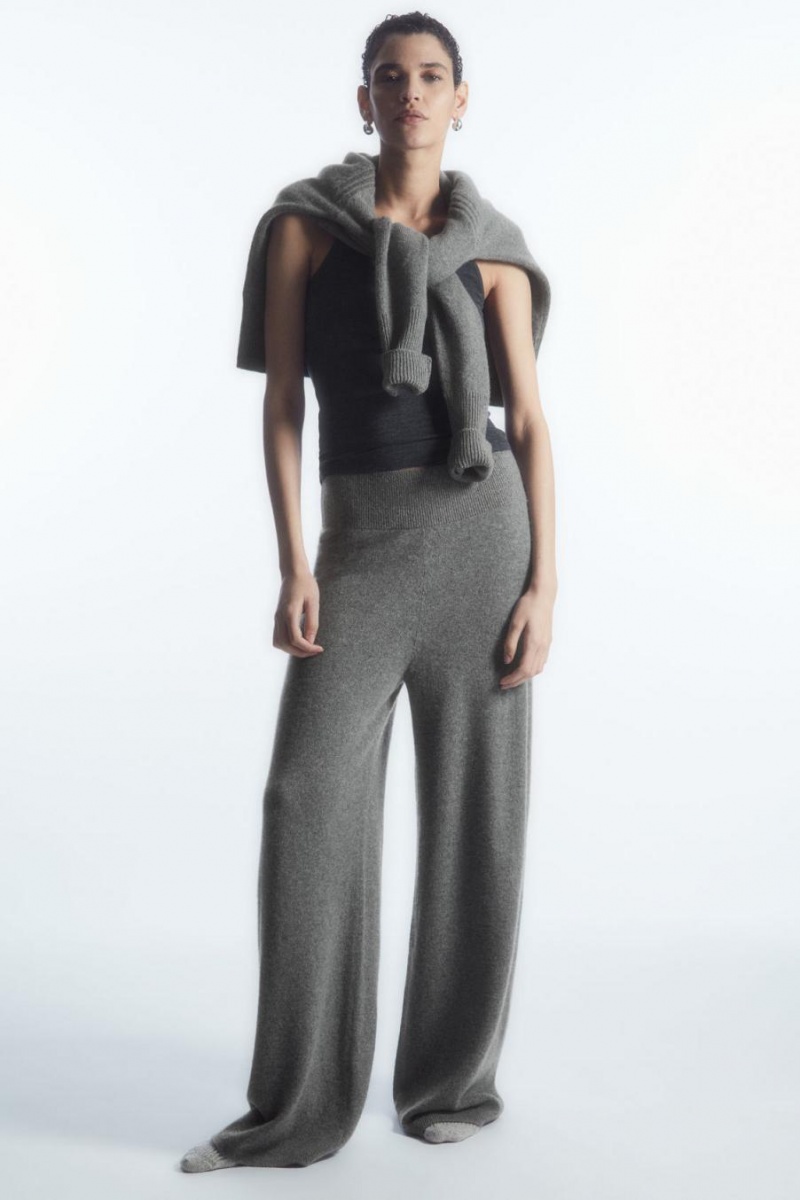 COS Széles Cipő-leg Pure Cashmere Nadrág Női Szürke | LQD-753012