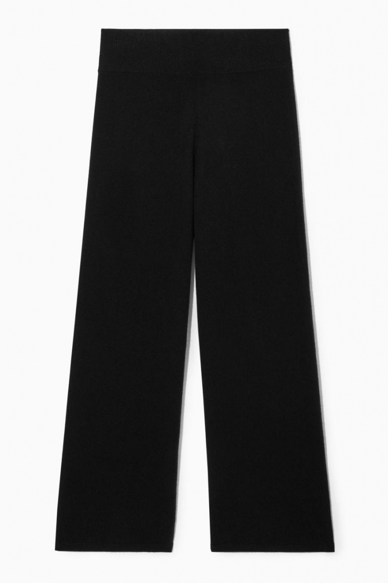 COS Széles Cipő-leg Pure Cashmere Nadrág Női Fekete | FSC-904821