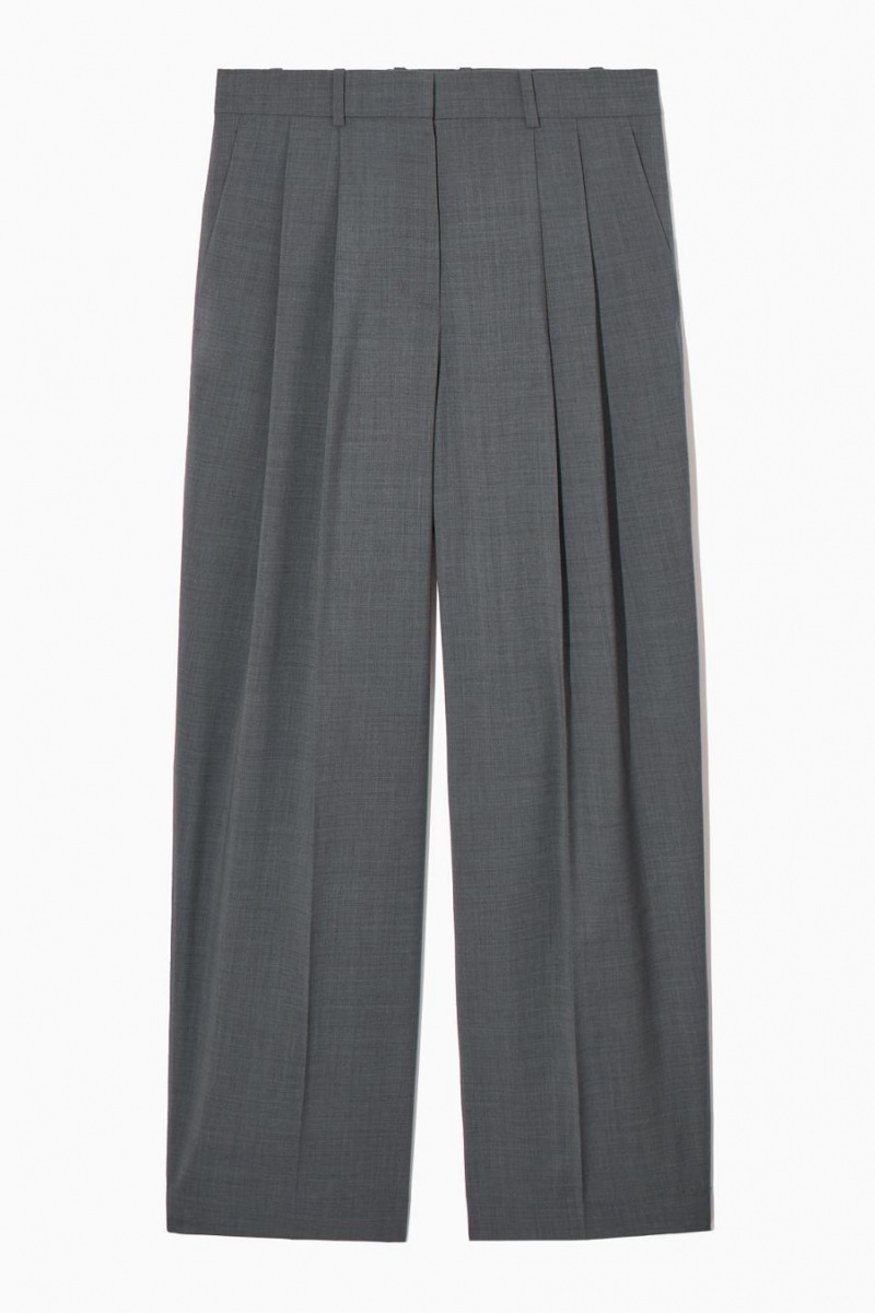 COS Széles Cipő-leg Tailored Gyapjú Nadrág Női Szürke | MTY-718052