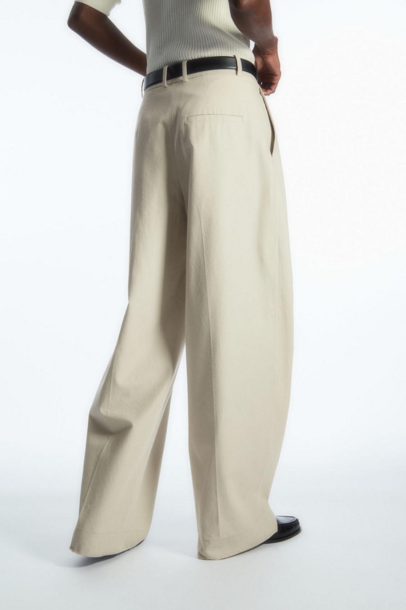 COS Széles Cipő-leg Tailored Nadrág Női Bézs | RUJ-946071