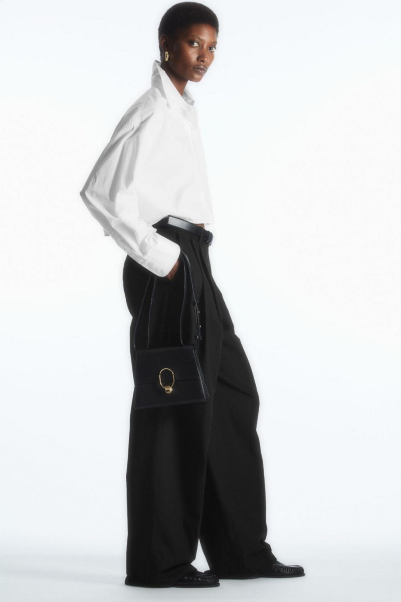 COS Széles Cipő-leg Tailored Nadrág Női Fekete | VGN-906438