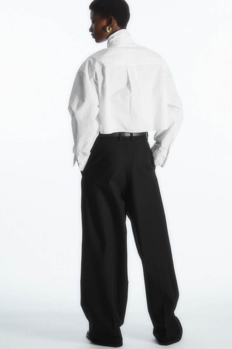 COS Széles Cipő-leg Tailored Nadrág Női Fekete | VGN-906438