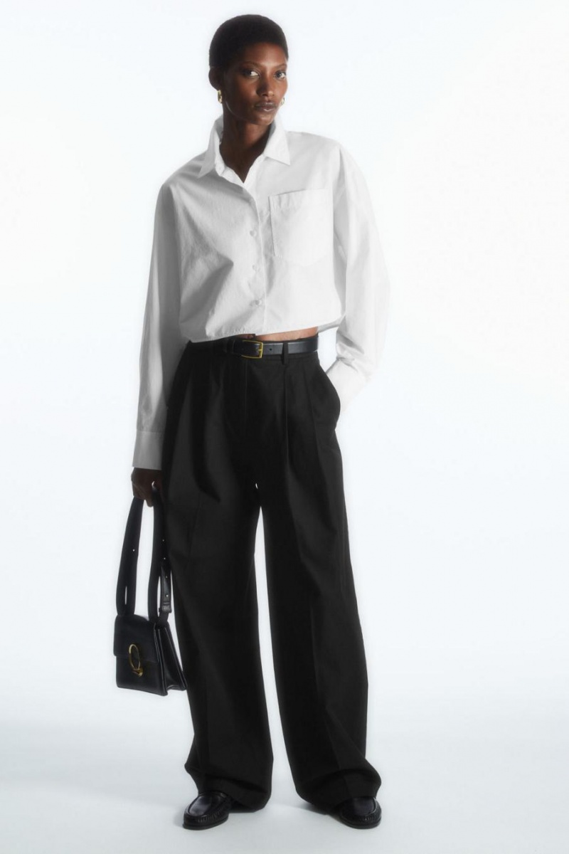 COS Széles Cipő-leg Tailored Nadrág Női Fekete | VGN-906438