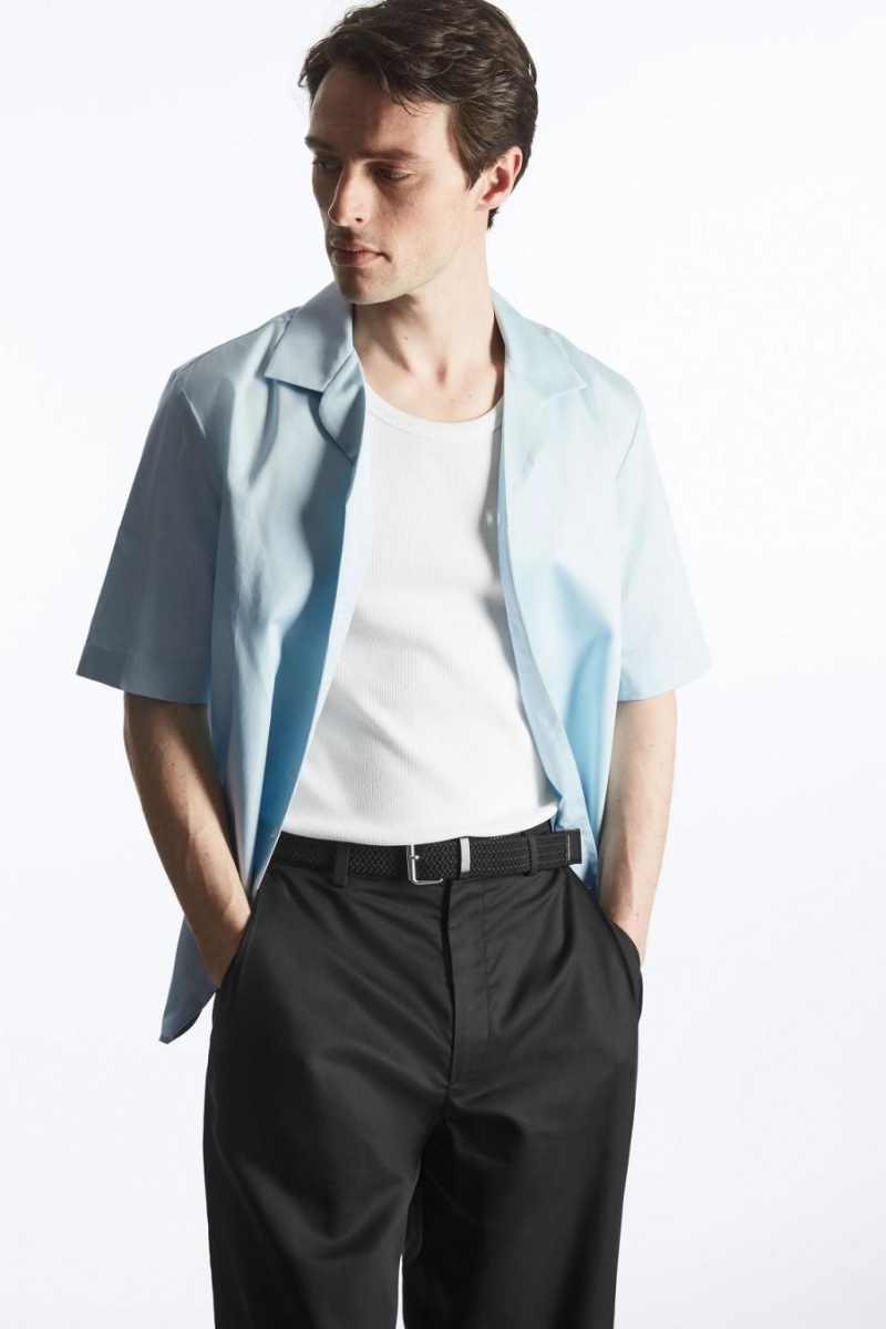COS Széles Cipő-leg Twill Nadrág Férfi Fekete | QMH-625081