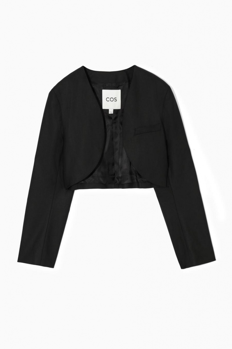 COS Tailored Cropped Bolero Kabát Női Fekete | PWK-486901