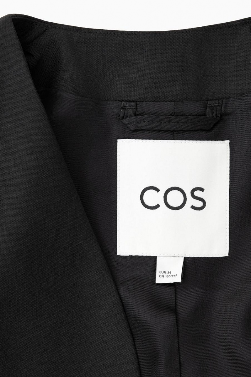 COS Tailored Cropped Bolero Kabát Női Fekete | PWK-486901