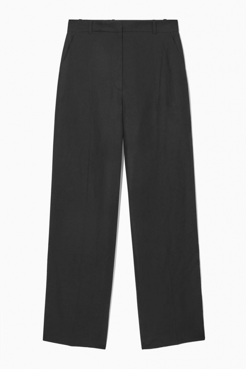 COS Tailored Egyenes-leg Nadrág Női Fekete | PXK-487901