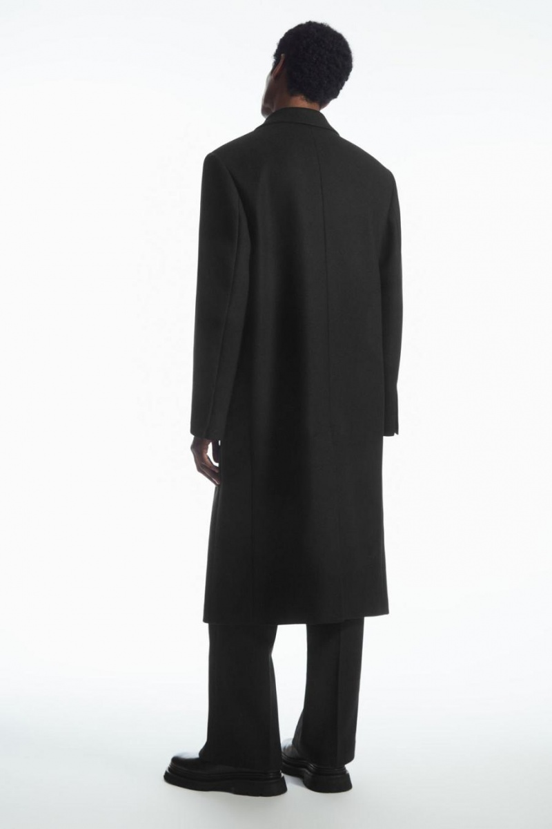 COS Tailored Gyapjú Kabát Férfi Fekete | NQE-679135