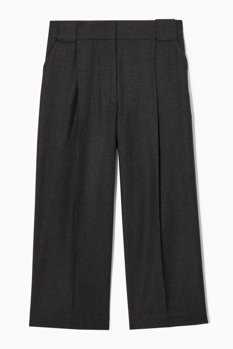 COS Tailored Gyapjú-flannel Culottes Nadrág Női Sötétszürke | VMB-716204