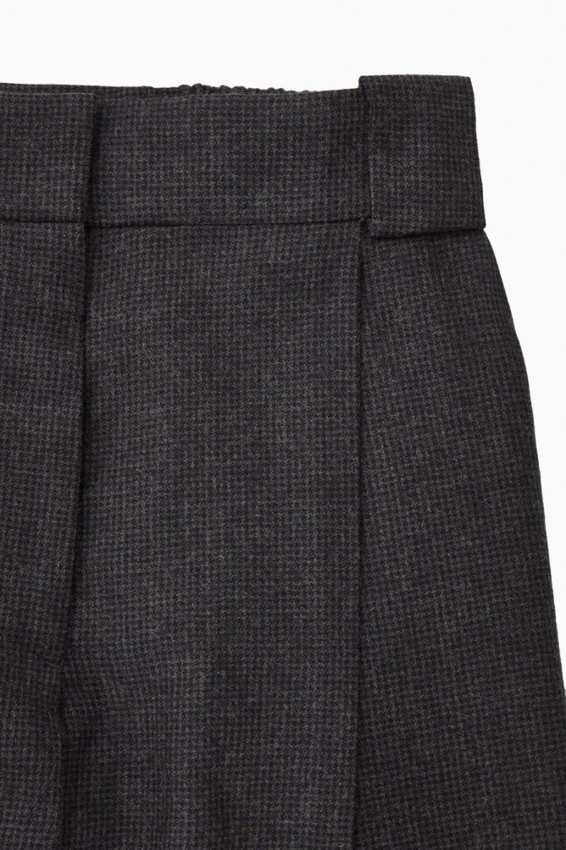 COS Tailored Gyapjú-flannel Culottes Nadrág Női Sötétszürke | VMB-716204