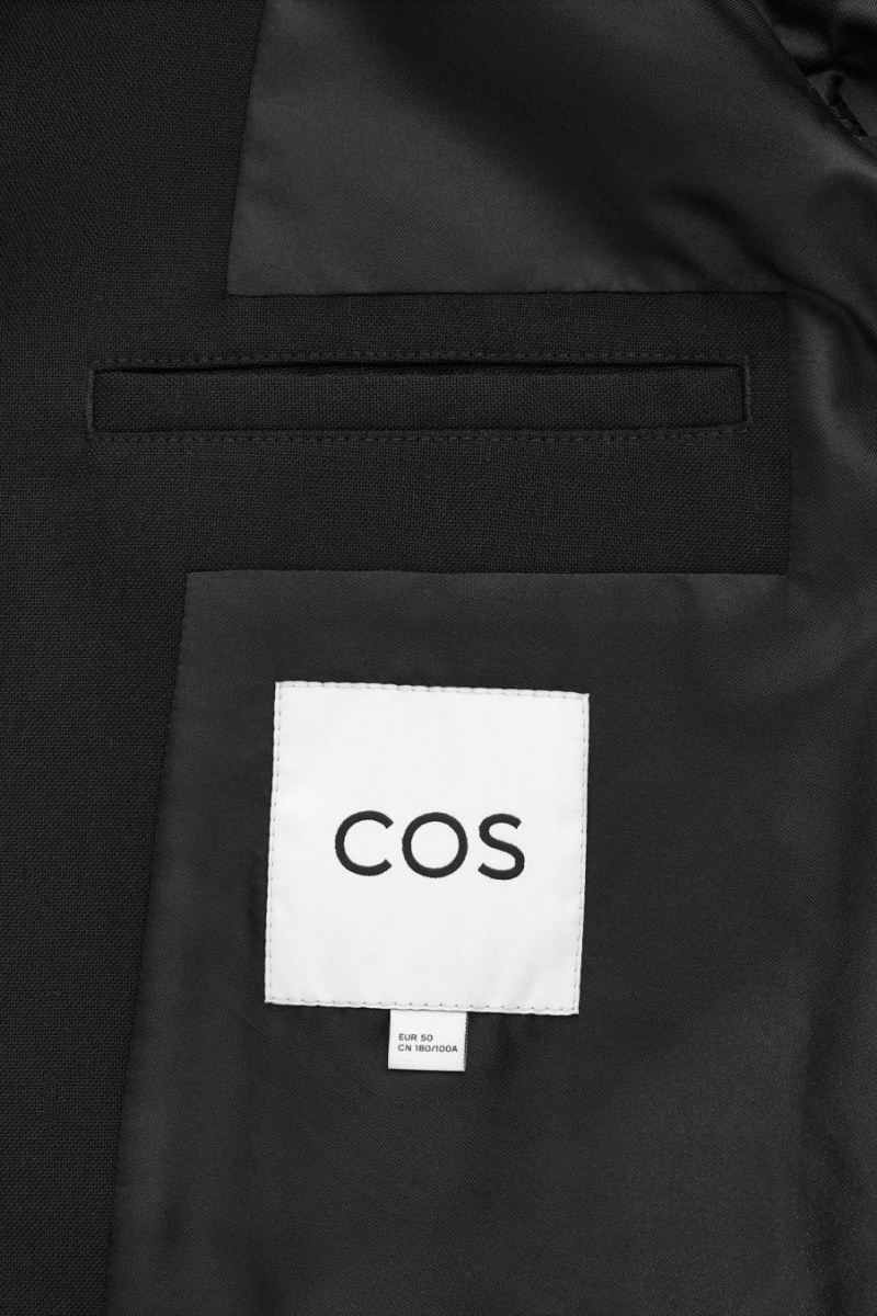 COS Tailored Gyapjú-flannel - Regular Blézer Férfi Fekete | AUG-371926