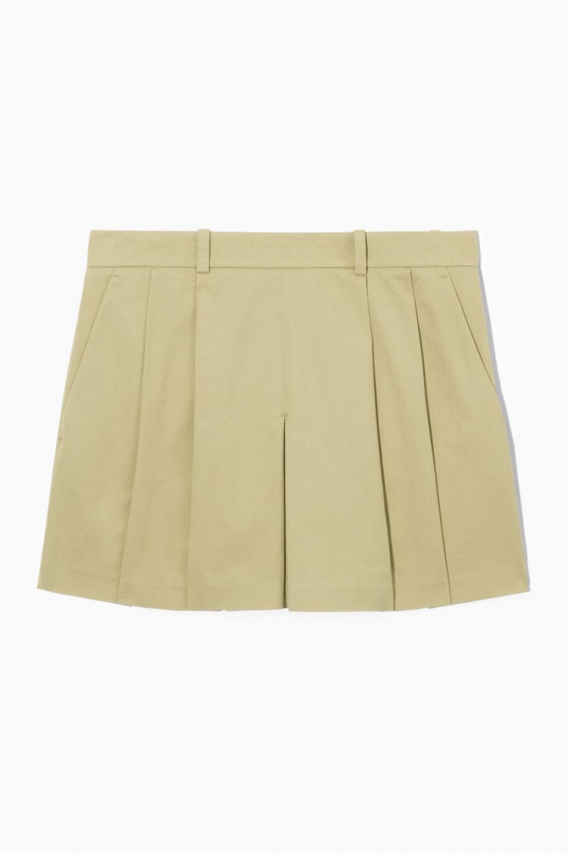 COS Tailored Redőzött Mini Szoknya Női Bézs | BVU-609378