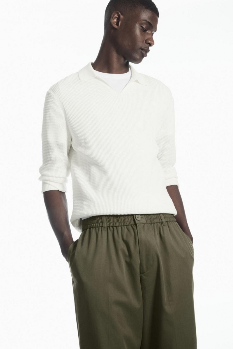 COS Tapered Elasticated Nadrág Férfi Khaki | AJB-485917