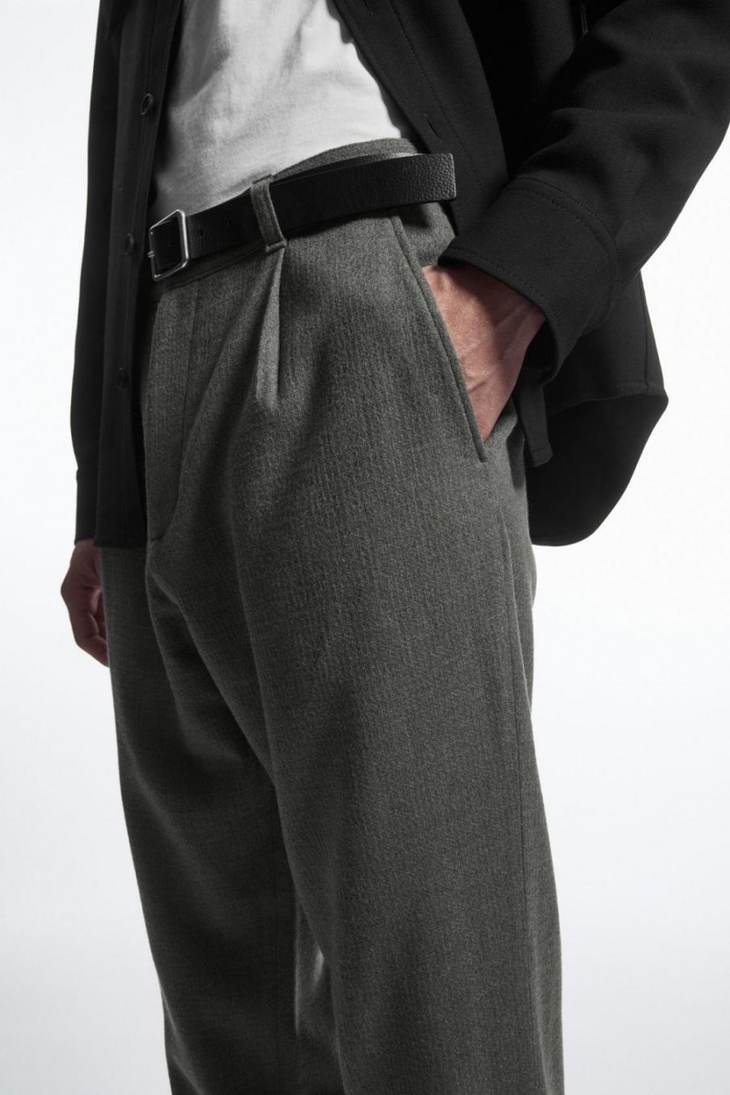 COS Tapered Gyapjú Chinos Nadrág Férfi Szürke | IUB-689410