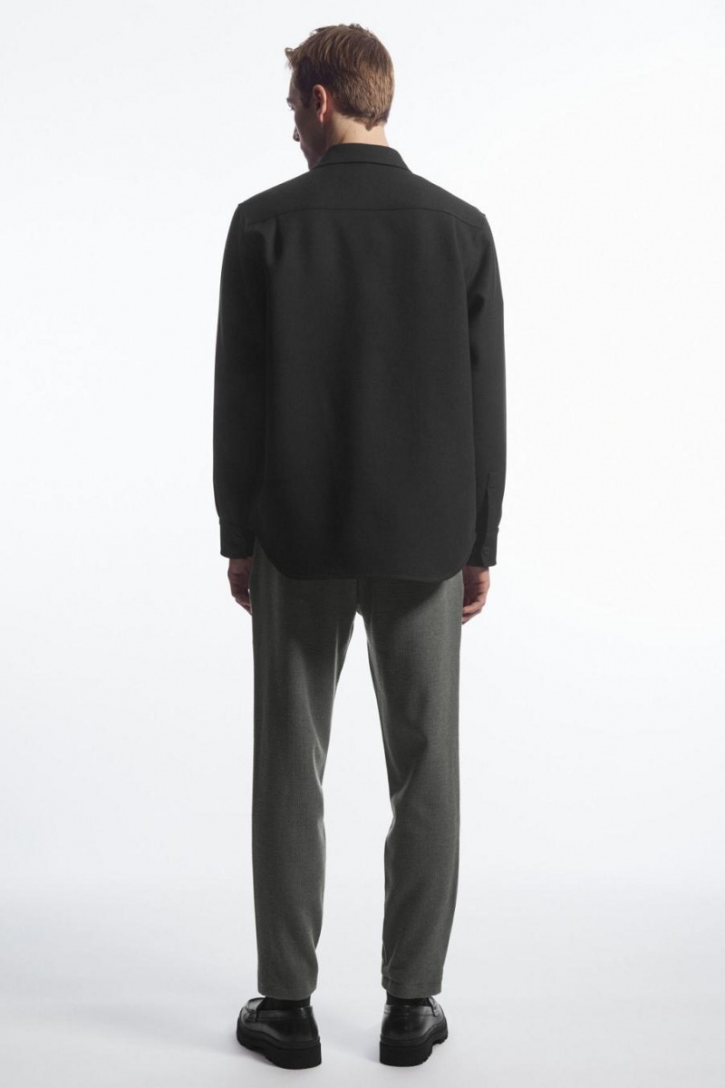 COS Tapered Gyapjú Chinos Nadrág Férfi Szürke | IUB-689410