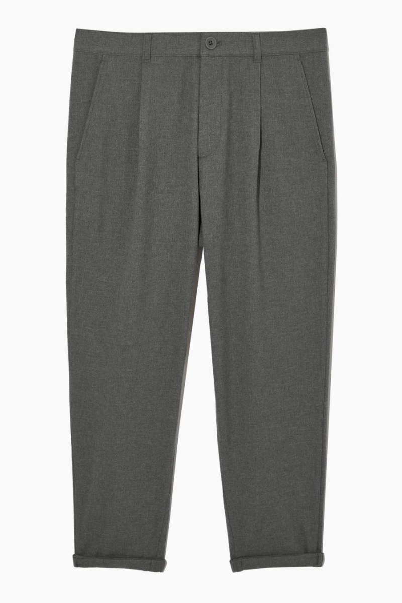 COS Tapered Gyapjú Chinos Nadrág Férfi Szürke | IUB-689410