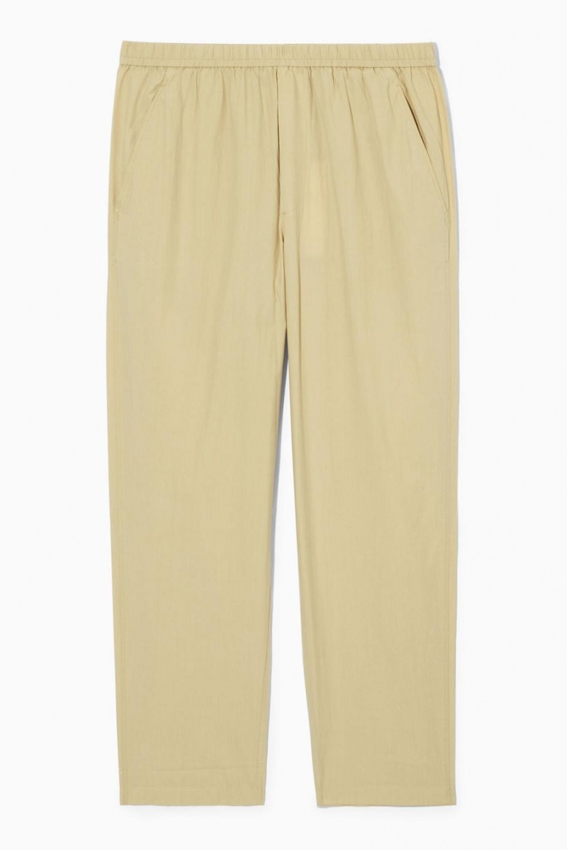 COS Tapered Poplin Pull-on Nadrág Férfi Bézs | TLJ-987653